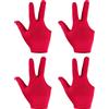 PATIKIL 3 Dita Biliardo Guanti, 4pz Biliardo Guanti Sinistra & Destra Mano Mostra Guanti Biliardo Stecca Guanto per Sparatutto Carom Biliardo Snooker Stecca Sport, Rosso
