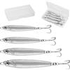 Annyswit 4 Pezzi Esche in Metallo per Pesca in Mare, con Ami Tripli Argento, Minnow Cucchiaini Luccio, Attrezzatura da Pesca in Mare Jigs in Metallo, per Luccio in Acqua Dolce