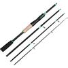 Minhe Canna da pesca in fibra di vetro da 1,65 m-2,1 m per M Tone 4 5 sezioni spinner baitcasting forte portante leggera nera per acqua dolce salata pesca pesca acqua di mare con inserto