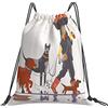 Generic Personalizzato Coulisse Tasche Taking Pack Dog Sacca Ginnastica con Coulisse Zaino Sportivo per Uomo Festival Donna 36X42Cm