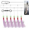 Minhe Set di 6 ami da pesca Sabiki Rigs per pesca d'acqua dolce e in mare, con testa luminosa e ganci flash in plastica e acciaio (14)