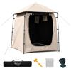 Aymzbd Up per Doccia Esterna e Spoatoio Portatile, Riparo Impermeabile per Campeggio e Spiaggia, Tenda doccia automatica con porta a U, nera con rivestimento in gomma