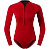 Mealoodiousmusea Muta da donna in neoprene con zip frontale per immersioni bikini tuta rossa L