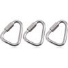 Caswynlife Moschettone triangolare in acciaio inossidabile, per arrampicata e salvataggio, resistente, chiusura rapida, connettore di sicurezza hardware (3 pezzi, 8 mm)