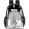 ADFGYERH Zaino trasparente grande con albero di Natale da sci, zaino trasparente in PVC per sicurezza, lavoro, viaggi, stadio
