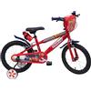 albri bicicletta da bambino con scudo anteriore, borraccia e stabilizzatori laterali di cars misura 16 pollici