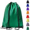 WESTWOOD FOX Borsa da palestra con coulisse, zaino in polietilene per donne e uomini, borsa da nuoto, viaggi, spiaggia, scuola, vacanze, adatta per sport, ragazzi, ragazze, verde, 39cm/15.4 inches