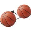 Generisch Scaffale da basket da parete a 2 ripiani, supporto verticale in metallo per palline sportive