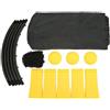 LatoYard Set di rete da beach volley con supporto dinamico per rimbalzo 3 palline e borsa per il trasporto portatile (palle da 9 cm 12,5 cm)