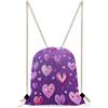 KHAUERBC Borsa da palestra con coulisse con motivo Love viola, impermeabile, con cinghie regolabili, per sport, palestra, viaggi, nuoto