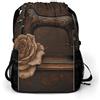 KHAUERBC Zaino con coulisse per adulti con rose e macchina da cucire, borsa da palestra con scomparto per scarpe, zaino da trekking con tasche laterali in rete