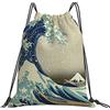 Generic Hokusai Giapponese La Grande Onda Di Kanagawa Uomo Donna Drawstring Bag Regolabile Sacche Sportive Confortevole Zaino Con Coulisse Per Palestra Viaggio Festa