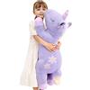 Dalmao Peluche a forma di unicorno viola, 80 cm, morbido cuscino lungo, grande cuscino per il corpo e cuscino da abbraccio, peluche super morbido per bambini, ragazzi e ragazze, perfetto regalo di compleanno