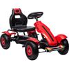 HOMCOM Go Kart per Bambini 5-12 Anni Sedile Regolabile 121x58x61 cm Rosso
