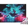 ISVMBMYGRWOw Cavaliere della Moto Fumo Colorato Puzzle 1000 Pezzi Puzzle per Adulti 38x26cm/1000pcs