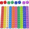 TECHEEL Dadi colorati, set da 100 pezzi, cubi colorati, 6 lati, 12 mm, traslucidi, per giochi da tavolo