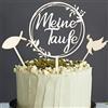 WANYIG 3 decorazioni per torta in legno, per battesimo, battesimo, battesimo, personalizzabili, decorazione per torte per bambini e bambine (A)