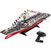 Generico Portaerei RC 1/458, Modello di Nave da Guerra RC ad Alta velocità a Doppio Motore 2,4GHz, Impermeabile con Luci LED, Protezione Batteria Bassa per Adulti (RTR),882