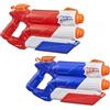 NERF Super Soaker Twin Tide - 2 pistole ad acqua con 2 corsi ciascuna, set da 2 blaster ad acqua, serbatoio da 975 ml, giocattolo estivo per bambini dai 6 anni in su