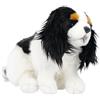 SMJWH Realistico peluche King Charles Spaniel, morbido cucciolo di Cavalier farcito, simpatico regalo di compleanno for bambola di cane for, soffice giocattolo for animali da arredamento