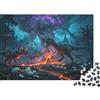 DAFUfbw Dinosaur Prehistoric Puzzles 1000 Pezzi Riciclato Material Volcano Landscape Adult Jigsaws Developing Boy & Girl's Intelligence Parent Child Game Attività 38x26cm/1000pcs