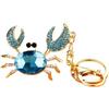 ARFUKA Portachiavi con ciondolo a forma di granchio, in metallo, gioiello per Natale, compleanno, portachiavi per uomini e donne, Blu, Blue