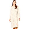 Linclalor Camicia da notte in caldo cotone con carrè e manica a raglan art. 292069
