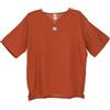 GURU SHOP Camicia da yoga, camicia Goa, a maniche corte, da uomo, in cotone, arancione ruggine, XL