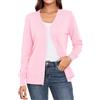 YGJIEGENG Cardigan Donna Scollo a V Maglia Elegante Casual Donna Aperta Davanti A Maglia Cardigan Aperta Casual per Primavera Autunno Outwear S-2XL