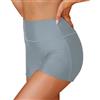 SHEKINI - Costume da bagno da donna, pantaloncini bikini, boxer elastiche estive, shorts Tankini a vita alta, pantaloncini da bagno, pantaloncini sportivi da nuoto, grigio., XXL