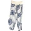 Kiran Fashion Pantaloni da donna stile hippie, boho, larghi, per yoga, hareem, bianco, Taglia unica