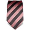 Vincenzo Boretti cravatta elegante classica da uomo, 8 cm x 15 cm, di pura seta di alta qualità, idrorepellente e antisporco, motivo a righe rosa antico