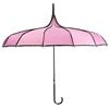 ThreeH Ombrello lungo Pagoda Parasole da sposa vintage per signore ragazze Antivento 16 costole Manico in pelle con gancio Ombrello da pioggia,Rosa