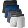 DAVID ARCHY Boxer Uomo in bambù Ultra Morbido, Mutande Boxer Bamboo Comodi, Intimo Maschile ，Traspiranti, 4 Paia