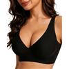 ViShawtek Reggiseno Senza Ferretto Push Up - Reggiseno Donna Imbottito Senza Cuciture, Reggiseno Comodo, Bralette Donna, Jelly Bras, Nero