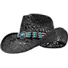 Wildarms Cappello da cowboy in paglia occidentale, traspirante, cappello estivo a trama aperta, per esterni, rodeo e festival