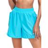 Ocean Blues Pantaloncini da bagno da donna a vita alta da 12,7 cm ad asciugatura rapida, blu cielo, L