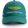 Aston Martin F1 2025 Cappellino Lance Stroll Team | Stampa HD del logo Aston Martin F1 Team, Logo del pilota Lance Stroll e numero '18' stampati sulla visiera