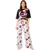 Disney Pigiama Donna - Pigiama Donna Cotone Lungo a Manica Corta S-XL Pigiami Due Pezzi - Regali Donna (Nero/Grigio Minnie, XL)