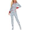 Generic Set pigiama per ragazze adolescenti con piedi con cappuccio, morbido e caldo, pigiama, tuta confortevole, set pigiama per donne pantaloni, Grigio, M