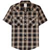 Dubinik®Camicia Uomo Manica Corta Fibra di bambù Casual Quadretti Comoda Bottoni Automatici Cowboy Western Vintage Camicia Narrone Nero 2XL
