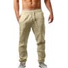 Luadnysin Pantaloni Uomo Estivi ,In Lino Cotone Sportivi Tute Estive Casual Pantalone Giapponese Lunghi Estivo Pantalaccio Yoga Larghi Con Elastico Vita Tuta Leggeri Di Taglie Forti Da Lavoro,Beige,Beige,XL