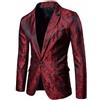 Generisch Blazer - Tuta da uomo Paisley, slim fit, giacca per matrimonio, business, feste, smoking, con bottoni, jacquard, smoking, da uomo, elegante, classica, giacca casual
