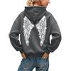 Generisch Felpa con cappuccio oversize da donna, elegante e morbida, con paillettes, ali d'angelo, per autunno e inverno, colore grigio, alla moda, casual, felpa con cappuccio, Z2-grigio, M