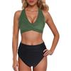 Generico Costume da Bagno Donna 2 Pezzi Bikini Mare Push Up Imbottito Curvy Piscina Taglie Forti Set Triangolo Vita Alta Spiaggia Beachwear Swimwear 2026