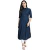 HSD Kurtis - Abito da donna in rayon indiano dritto tinta unita, pronto da indossare, Morpinch Blu, XX-Large