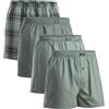 DANISH ENDURANCE Boxer Uomo Americani Cotone Biologico 100%, Leggeri e Traspiranti, 4 o 6 Paia, Verde Misto/Strisce, XL