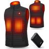 UNBON Gilet Riscaldato Uomo, Giubbotto Riscaldato Uomo con Batteria USB 10000mAh, Gilet Riscaldante Termico 3 Temperature 6 Zone di Calore, Giubbotto Riscaldante Invernale per Moto Caccia Nero S