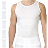 SES Canottiera da uomo a doppia coste, confezione da 5 pezzi, da uomo, in 100% cotone/da uomo, con vestibilità aderente, bianco, XL