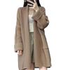 Suncadmious Cardigan oversize primaverile da Donna lungo cardigan largo a maniche lunghe spesso in maglia con collo a scialle risvolto a maniche lunghe cardigan giacca (Cammello,Taglia unica)